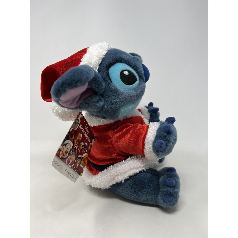 Disney Store Stitch Christmas Santa Helpers Stuffed Plush Toy 12" - Picture 4 of 7